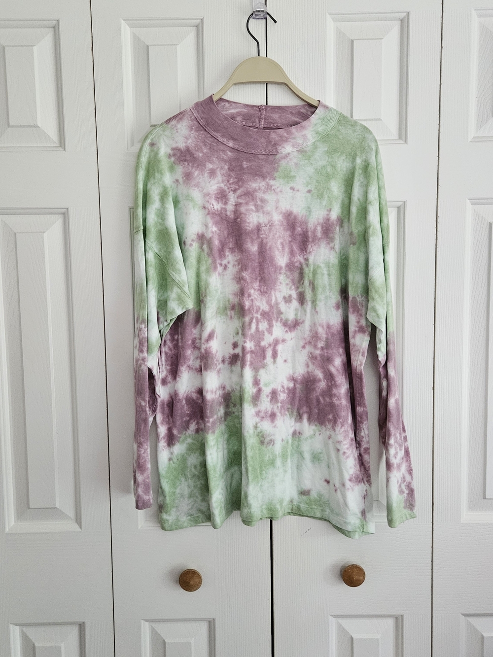Tie-Dye Long Sleeve Top in Mauve and Sage